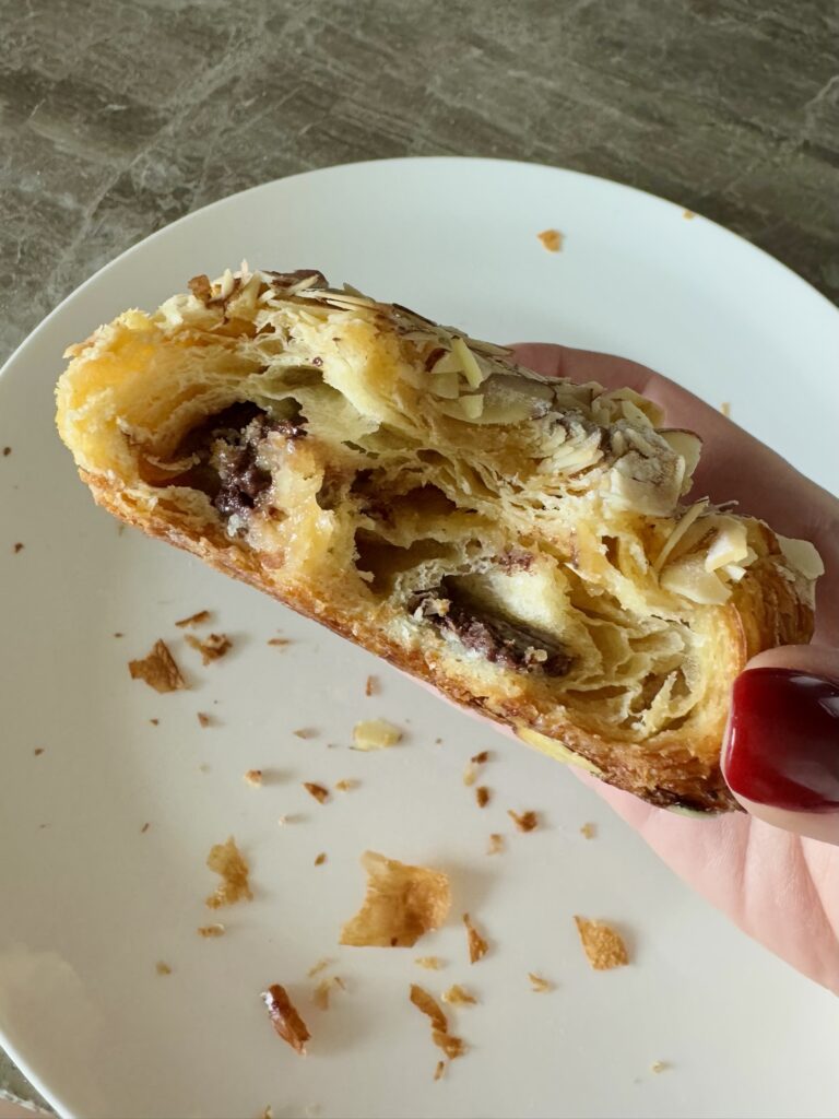 inside of a pain au chocolat